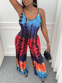 Slaydiva 紮染吊帶連體褲 - 彩色 - 查看 1
