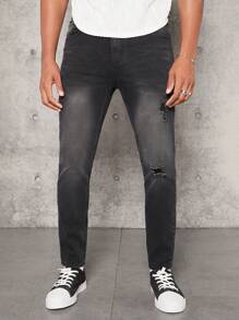 Manfinity Homme Nam Quần jean rách - màu đen - Xem 1