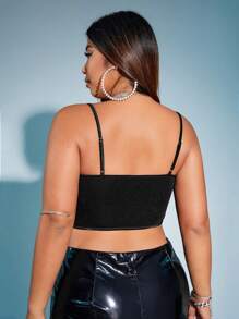 SHEIN ICON Talla grande Top de tirantes bustier con diseño de cadena