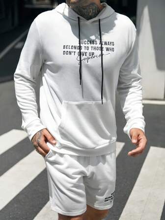 Conjuntos para hombre Cordón Bordado Bolsillo Frase Casual