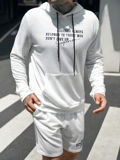 Conjuntos para hombre Cordón Bordado Bolsillo Frase Casual