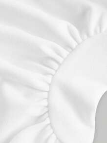 SHEIN MOD Chất rắn Xù Váy Dây - trắng - Xem 4