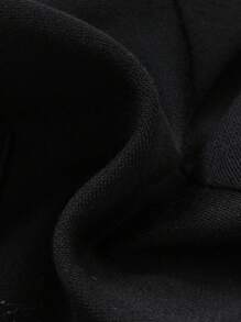 SHEIN 小男孩万圣节字母和翅膀印花拉链卫衣 - 黑色 - 查看 5