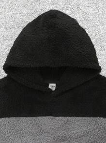 SHEIN Áo nỉ flannel phối màu có túi dành cho bé trai tuổi teen, thích hợp cho mùa Thu/Đông. - Nhiều màu - Xem 4