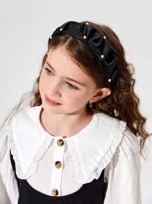 2pcs Girls Faux Pearl Decor Headband For Daily Life