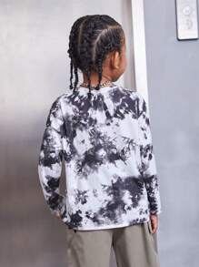 SHEIN Young Boy Car & Letter Graphic Tie Dye Tee - Multicolor - View 3