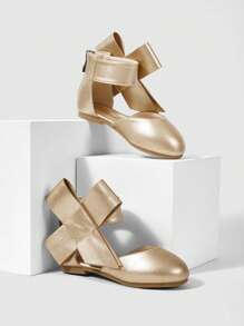 Cô gái nơ trang trí kim loại không trượt lại dép có dây kéo cho ngoài trời - Vàng - Xem 4