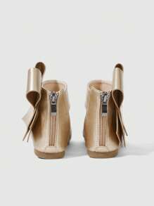 Cô gái nơ trang trí kim loại không trượt lại dép có dây kéo cho ngoài trời - Vàng - Xem 5