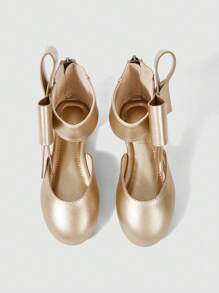 Cô gái nơ trang trí kim loại không trượt lại dép có dây kéo cho ngoài trời - Vàng - Xem 9