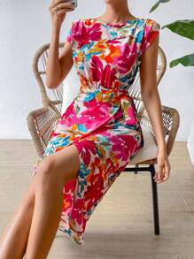 Breezaya Đầm Maxi In Hoa Toàn Thân Cho Kỳ Nghỉ Bãi Biển Trang Phục Nữ - Nhiều màu - Xem 4