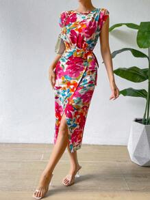 Breezaya Đầm Maxi In Hoa Toàn Thân Cho Kỳ Nghỉ Bãi Biển Trang Phục Nữ - Nhiều màu - Xem 5