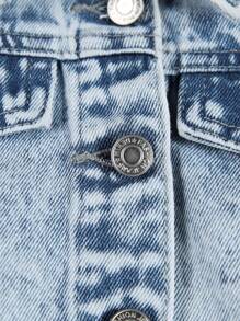 Đứa bé gái 1 Miếng Chi tiết về Flap Áo khoác denim - Rửa nhẹ - Xem 5