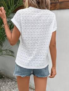 SHEIN Frenchy T-Shirt mit Einfarbig Fledermausärmeln,