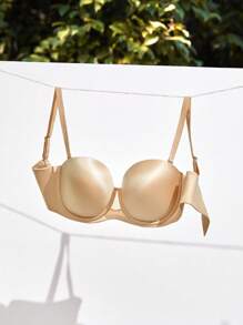 LUVLETTE Áo ngực không dây hỗ trợ Dream Curve + Satin - Màu be - Xem 10