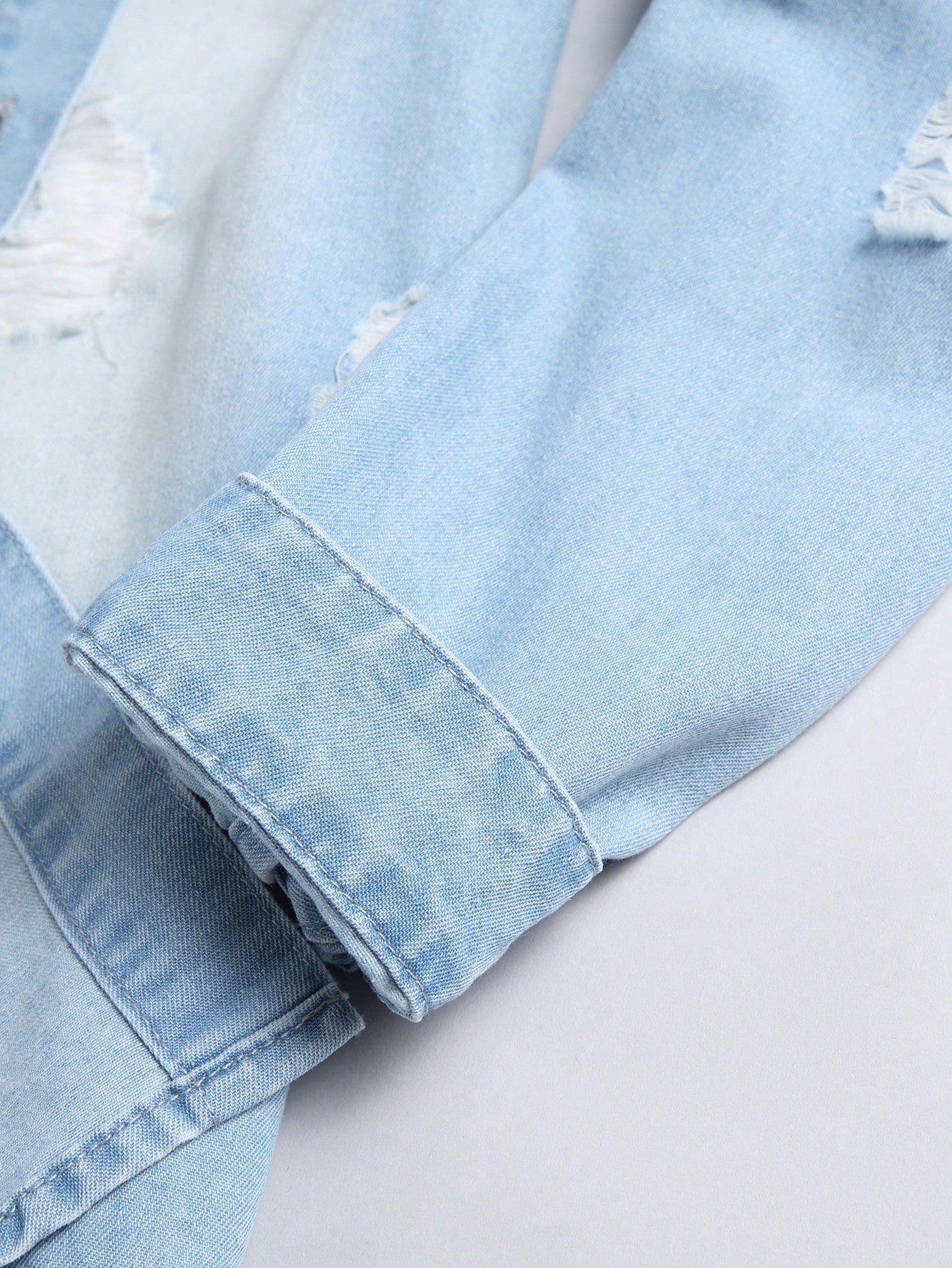 Manfinity EMRG Men Flap Pocket Ripped Denim Shirt SHEIN USA