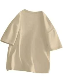 男士蜘蛛印花 T 恤，适合万圣节 - 卡其色 - 查看 2