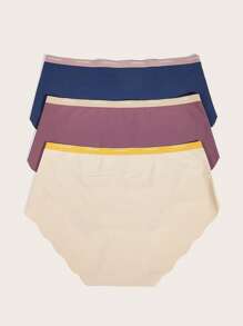 Plus 3pack Contrast Trim Panty Set - Multicolor - View 2