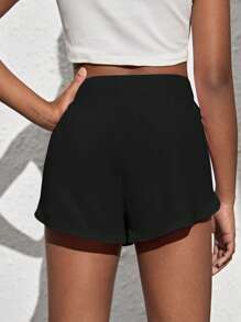 Leap Crew Nova Glow Tween Girl Phone Pocket Side Active Skort - Black - View 2