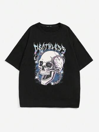 Sapstudio Guys Skull & Letter Graphic Tee