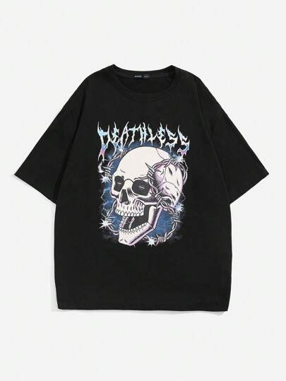 Sapstudio Guys Skull & Letter Graphic Tee