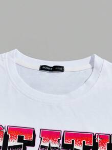 Jena998 Guys Skeleton & Letter Graphic Tee - White - View 3