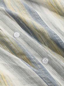 DAZY Striped Print Button Front Shirt Fall Tops Long Sleeve Top - Multicolor - View 8