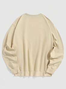 SHEIN LUNE Butterfly Print Thermal Lined Sweatshirt - Apricot - View 2