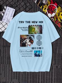 Manfinity RebelGame Men Slogan Graphic Tee - Baby Blue - View 1