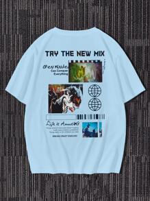 Manfinity RebelGame Men Slogan Graphic Tee - Baby Blue - View 5