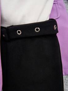 SHEIN Tween Girl Double Breasted Blazer & Flare Leg Pants With Cami Top - Multicolor - View 9