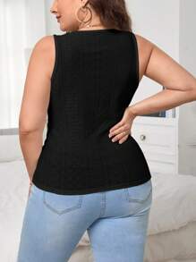 SHEIN Unity Plus Button Detail Tank Top