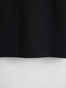 SHEIN EZwear Cartoon & Letter Graphic Crop Tee - Black - View 5