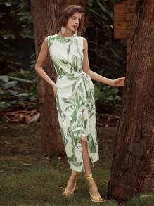 MOTF PREMIUM Vestido viscosa de lino con cordón lateral