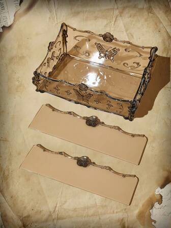 Academia 1pc Floral & Butterfly Pattern Desk Storage Box