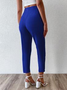 EURMUSE Pantalones de talle alto crop - azul real - Ver 2