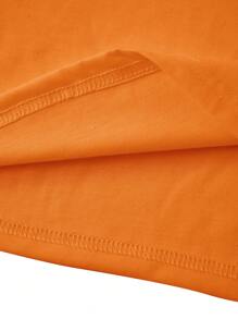 男士人物和字母圖案T恤 - 橘色 - 查看 5