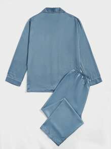 Conjunto de pijama / Pijama con diseño de ribete de contraste para hombres