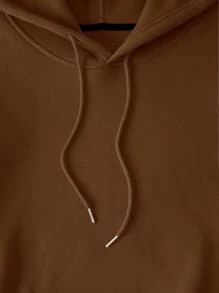 INAWLY Plus  Pocket Drawstring Thermal Lined Hoodie, For Winter Fall Autumn