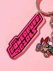 The Powerpuff Girls | ROMWE 1入組女士卡通人物吊墜可愛鑰匙圈 - 彩色 - 查看 3
