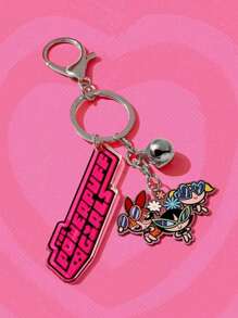 The Powerpuff Girls | ROMWE 1入組女士卡通人物吊墜可愛鑰匙圈 - 彩色 - 查看 5