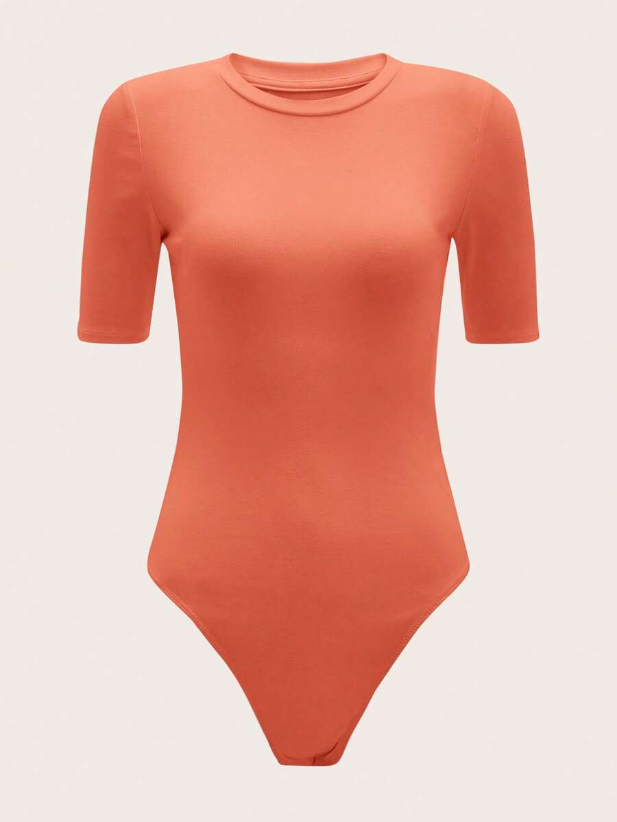 SHEIN BASICS 素色圓領連身背心 - 珊瑚橙 - 查看 1