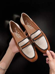 Mengshangli 2025 Autumn Women's Slip-On Loafers, Square Toe, Flat, Pu Leather - Multicolor - View 4