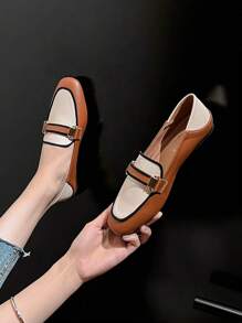 Mengshangli 2025 Autumn Women's Slip-On Loafers, Square Toe, Flat, Pu Leather - Multicolor - View 5