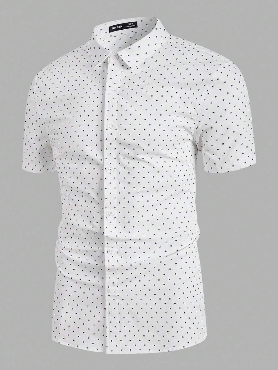 Manfinity VCAY Men All-over Print Shirt - White - View 1