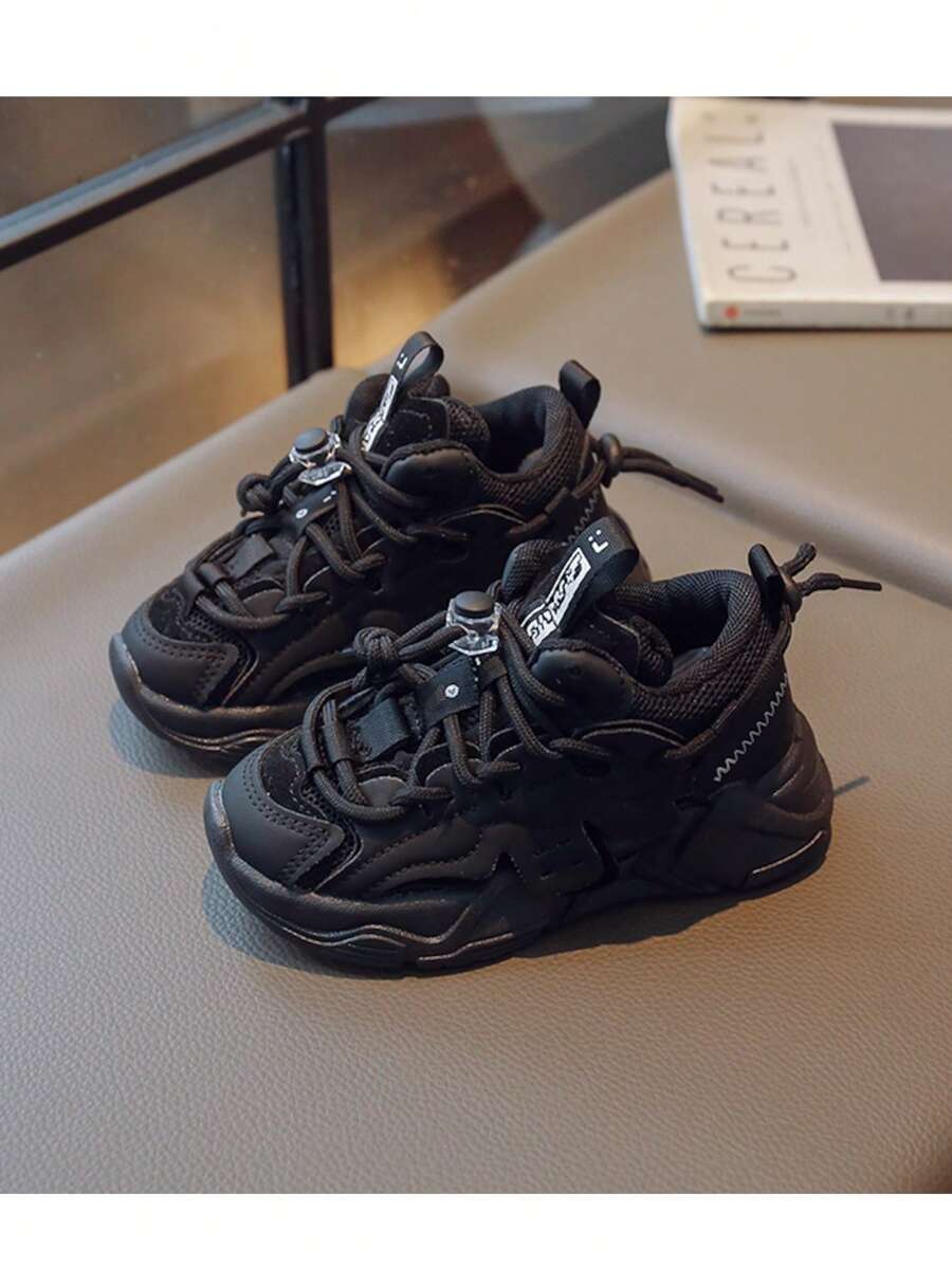 Boys Letter Graphic Drawstring Design Chunky Sneakers For Outdoor