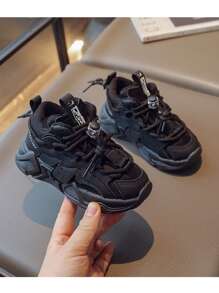 Boys Letter Graphic Drawstring Design Chunky Sneakers For Outdoor