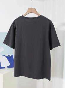 DAZY Car And Letter Graphic Drop Shoulder Tee WELCOME TO NEW YORK