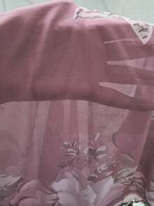 Bộ đồ ngủ Nữ Thắt lưng Tương phản ren Tương phản Mesh Hoa Tưởng tượng-Thanh lịch - Bụi hồng - Xem 7