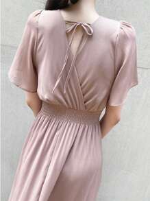 DAZY Đầm màu trơn Giải trí - Bụi hồng - Xem 9