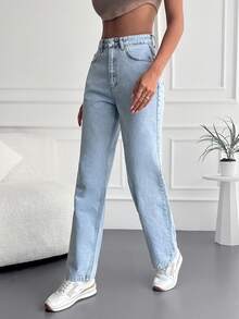 Cottnline Cao eo Quần legging thẳng - Rửa nhẹ - Xem 3